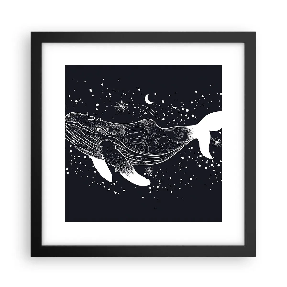 Poster in einem schwarzem Rahmen - Im Ozean des Universums - 30x30 cm