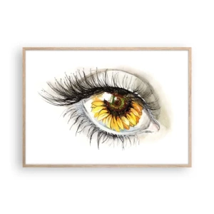 Poster in einem Rahmen aus heller Eiche - Ein Look so heiß wie der Sommer - 100x70 cm