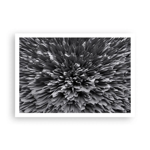 Poster - Abstrakte Struktur in Grautönen - 100x70cm - Härter kann es nicht werden - Moderne Wanddekoration für Wohnzimmer und Schlafzimmer ARTTOR