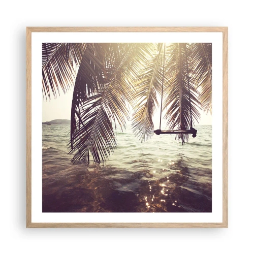 Poster in einem Rahmen aus heller Eiche - Sie können nach Belieben in den Wolken schwingen - 60x60 cm