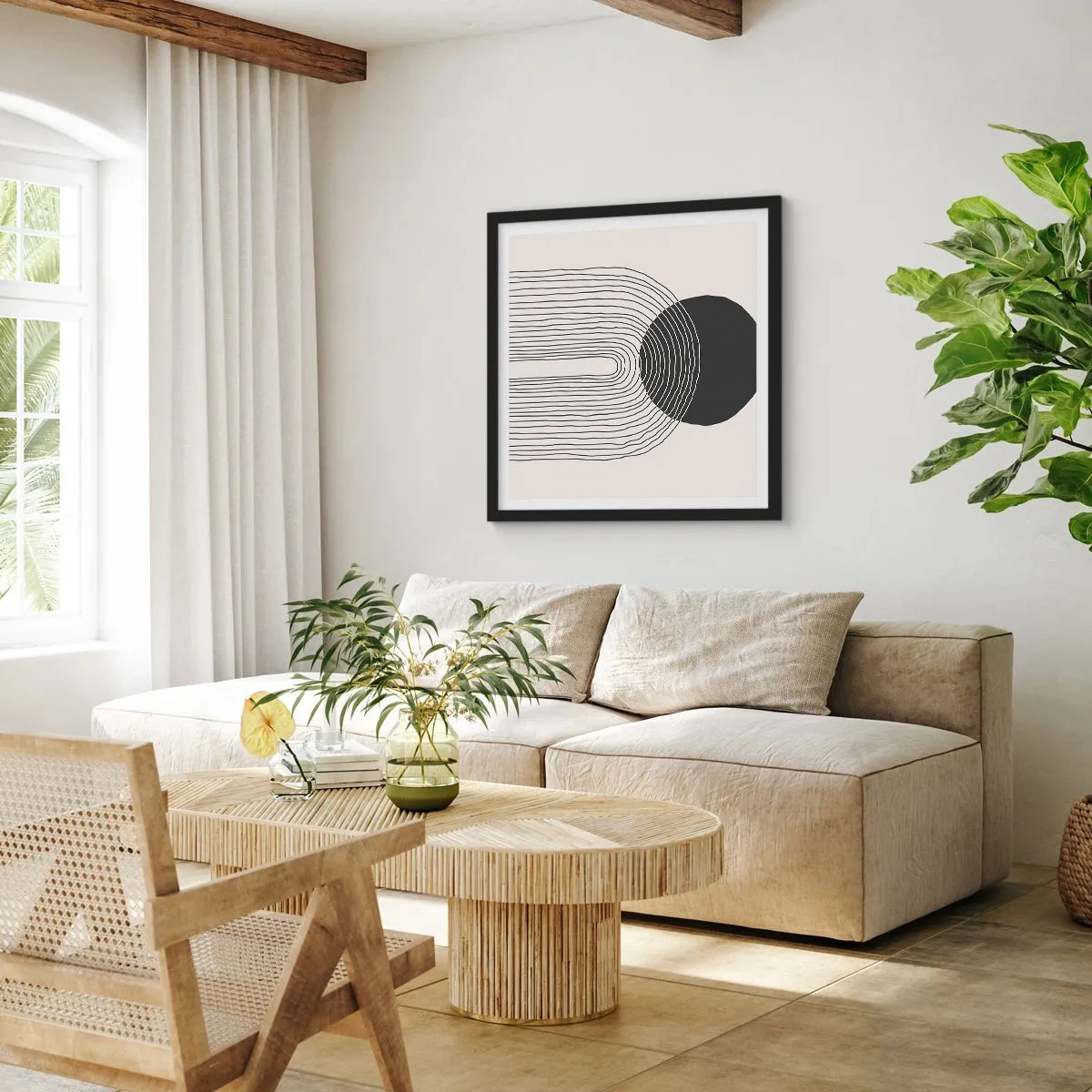 Poster in einem schwarzem Rahmen - Zittern und Vertrauen - 60x60 cm