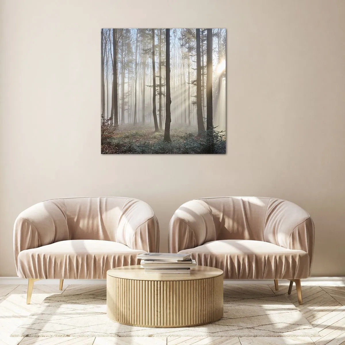 Glasbild - Bild auf glas - Der Nebel ist auch aufgewacht - 50x50 cm