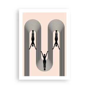 Poster - Minimalistische Silhouetten in geometrischer Komposition - 50x70cm - Verkehrt herum - Moderne Wanddekoration für Wohnzimmer und Schlafzimmer ARTTOR