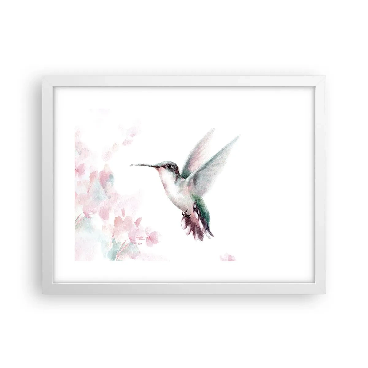 Poster in einem weißen Rahmen - Im Flattern gehalten - 40x30 cm