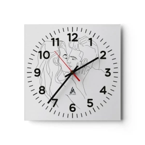 Wanduhr - Glasuhr - Dieselbe Linie - 40x40 cm
