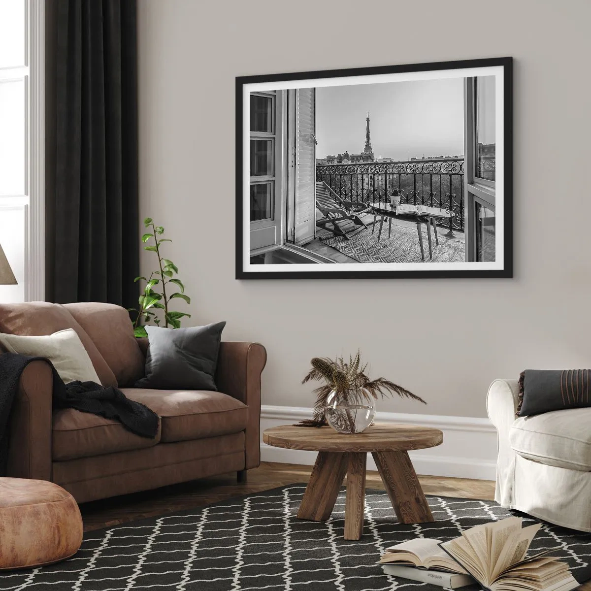 Poster in einem schwarzem Rahmen - Pariser Nachmittag - 40x30 cm