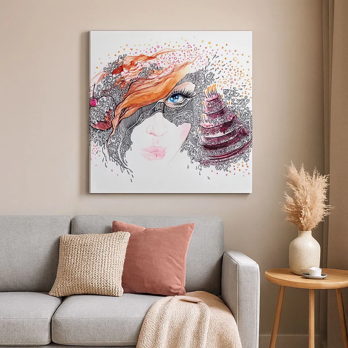 Bild auf Leinwand - Leinwandbild - Bei ihr ist jeden Tag Feiertag - 30x30 cm