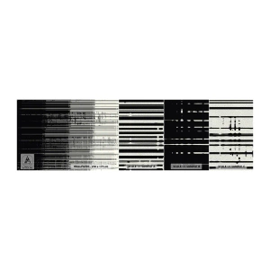Fototapeten Muster Premium Sand - Wellen und Vibrationen - Schwarz und weiß, Barcodes, Linien - 100x30 cm