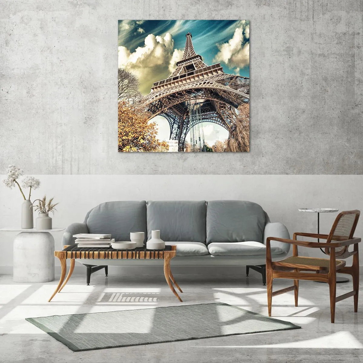 Glasbild - Bild auf glas - Und im Herbst in Paris ... - 70x70 cm