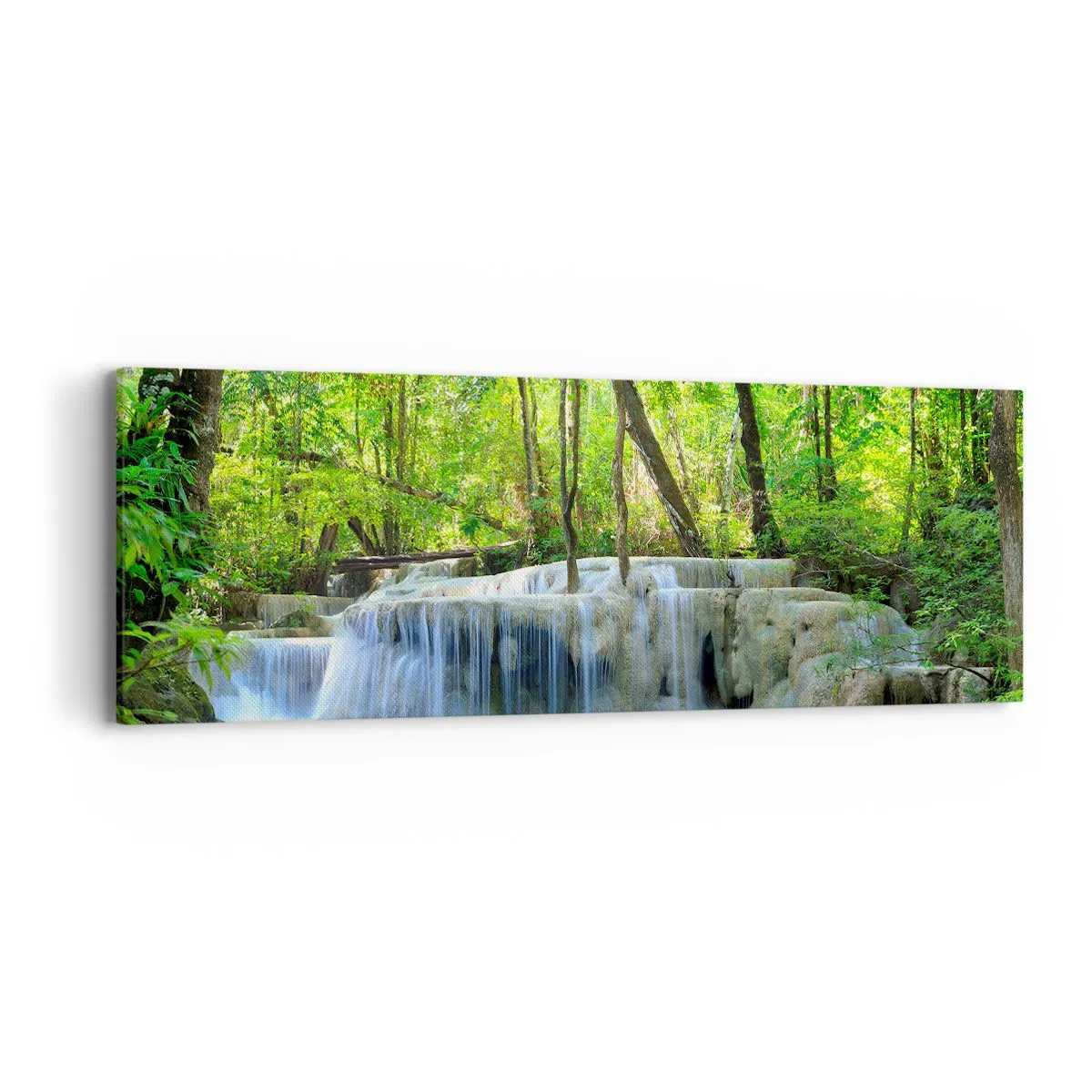 Bild auf Leinwand - Leinwandbild - In Türkis und Grün ertrinken - 90x30 cm