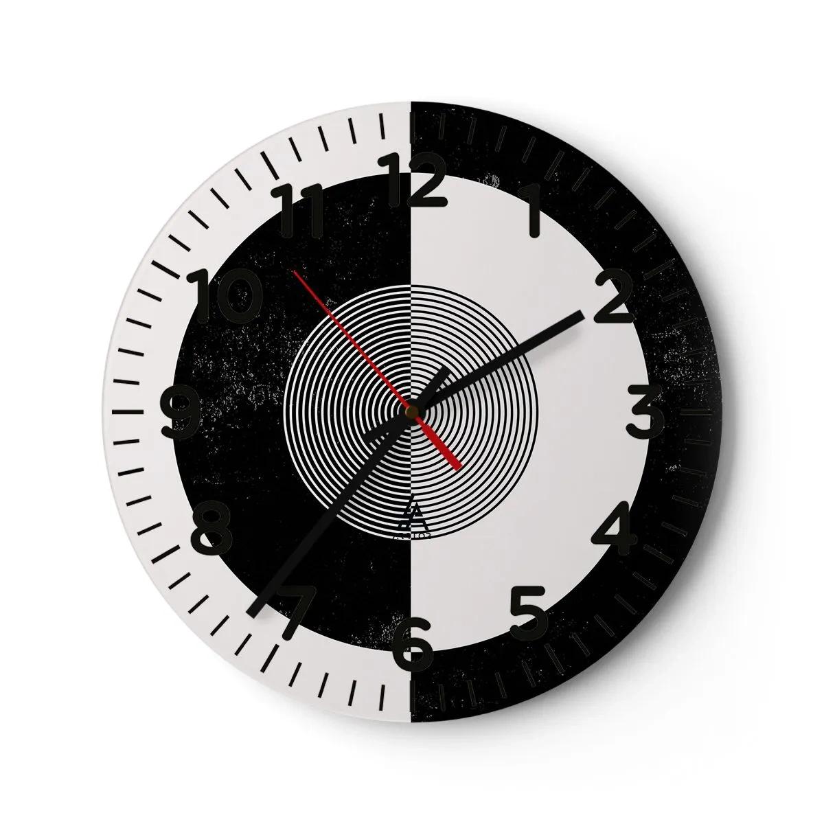 Wanduhr - Glasuhr - Harmonie in Schwarz und Weiß - 30x30 cm