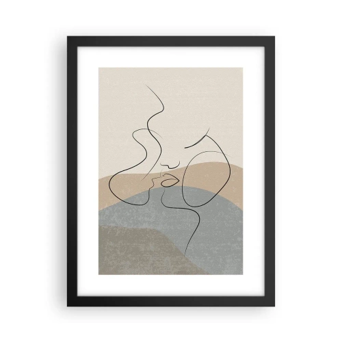 Poster in einem schwarzem Rahmen - Wie ein Pinselstrich - 30x40 cm