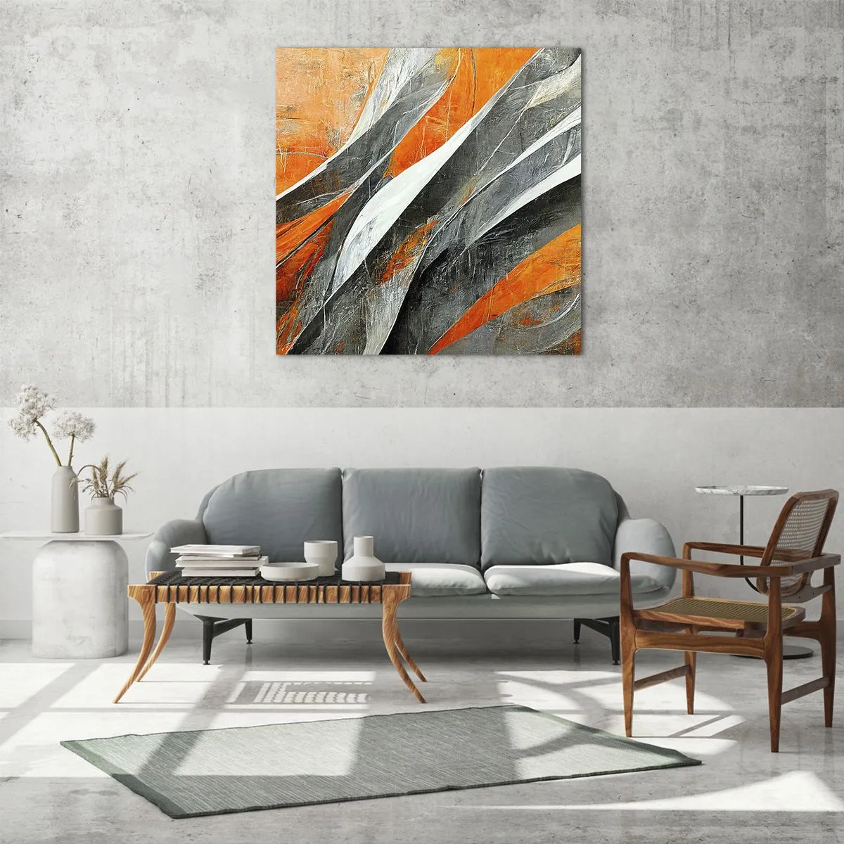 Glasbild - Bild auf glas - Hitze und Kälte - 70x70 cm