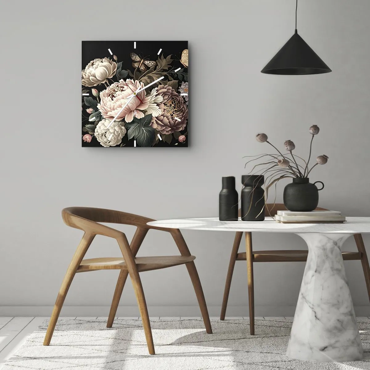 Wanduhr - Glasuhr - Im Barockstil - 40x40 cm