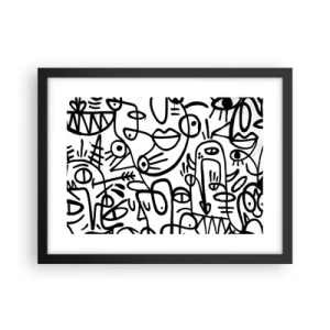 Poster in einem schwarzem Rahmen - Gesichter und Luftspiegelungen - 40x30 cm