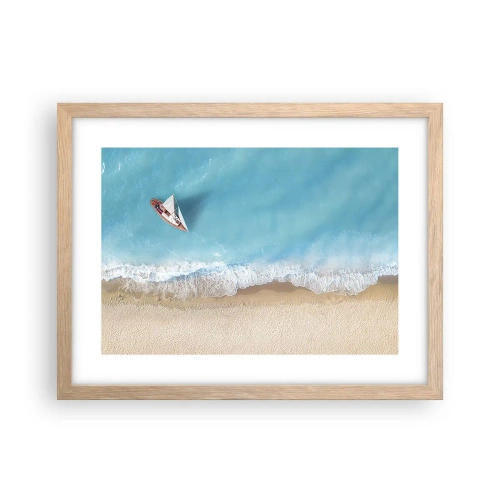 Poster in einem Rahmen aus heller Eiche - An der Grenze von Blau und Gold - 40x30 cm