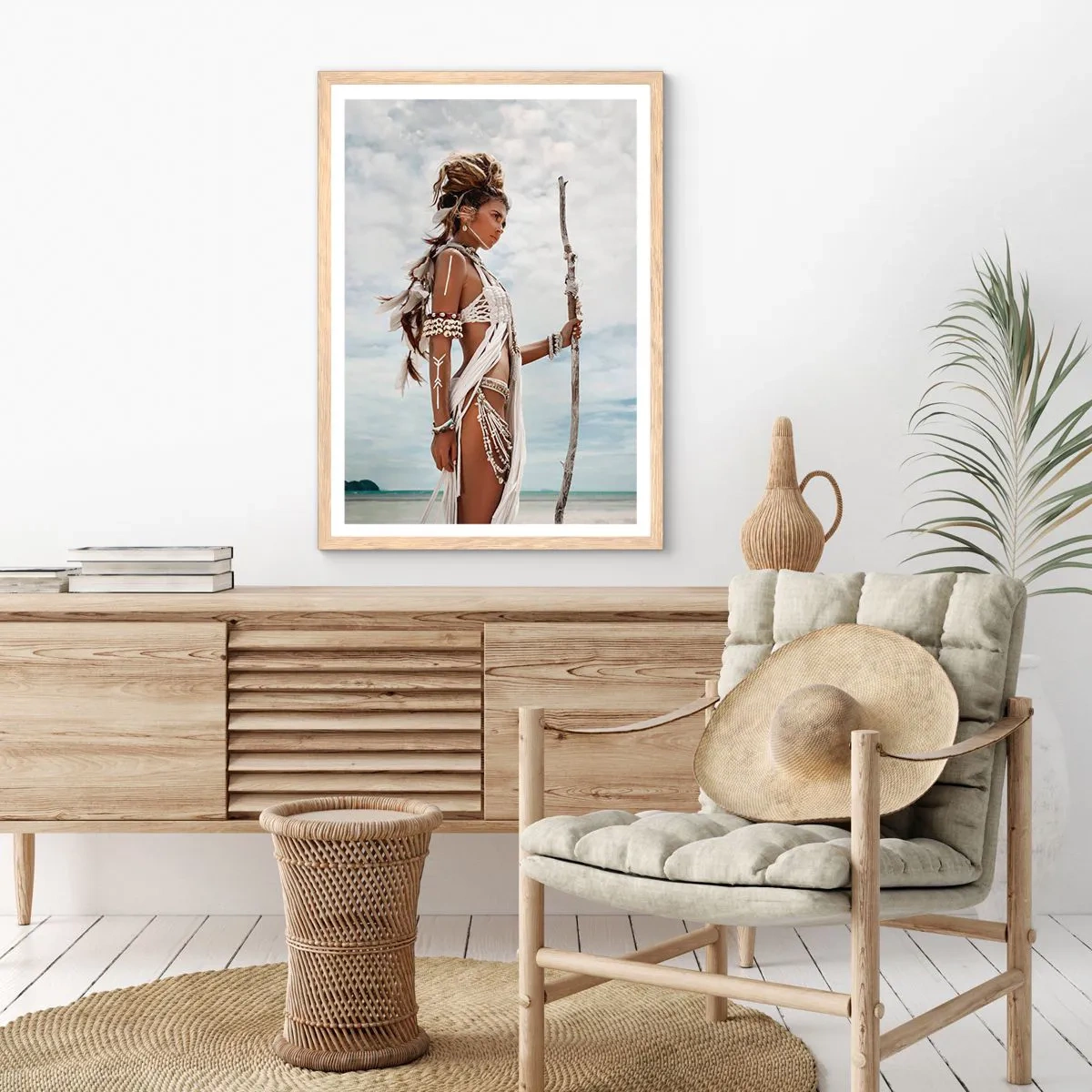 Poster in einem Rahmen aus heller Eiche - Königin der Tropen - 30x40 cm