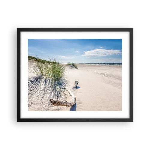 Poster in einem schwarzem Rahmen - Der schönste Strand? Ostsee-Strand - 50x40 cm
