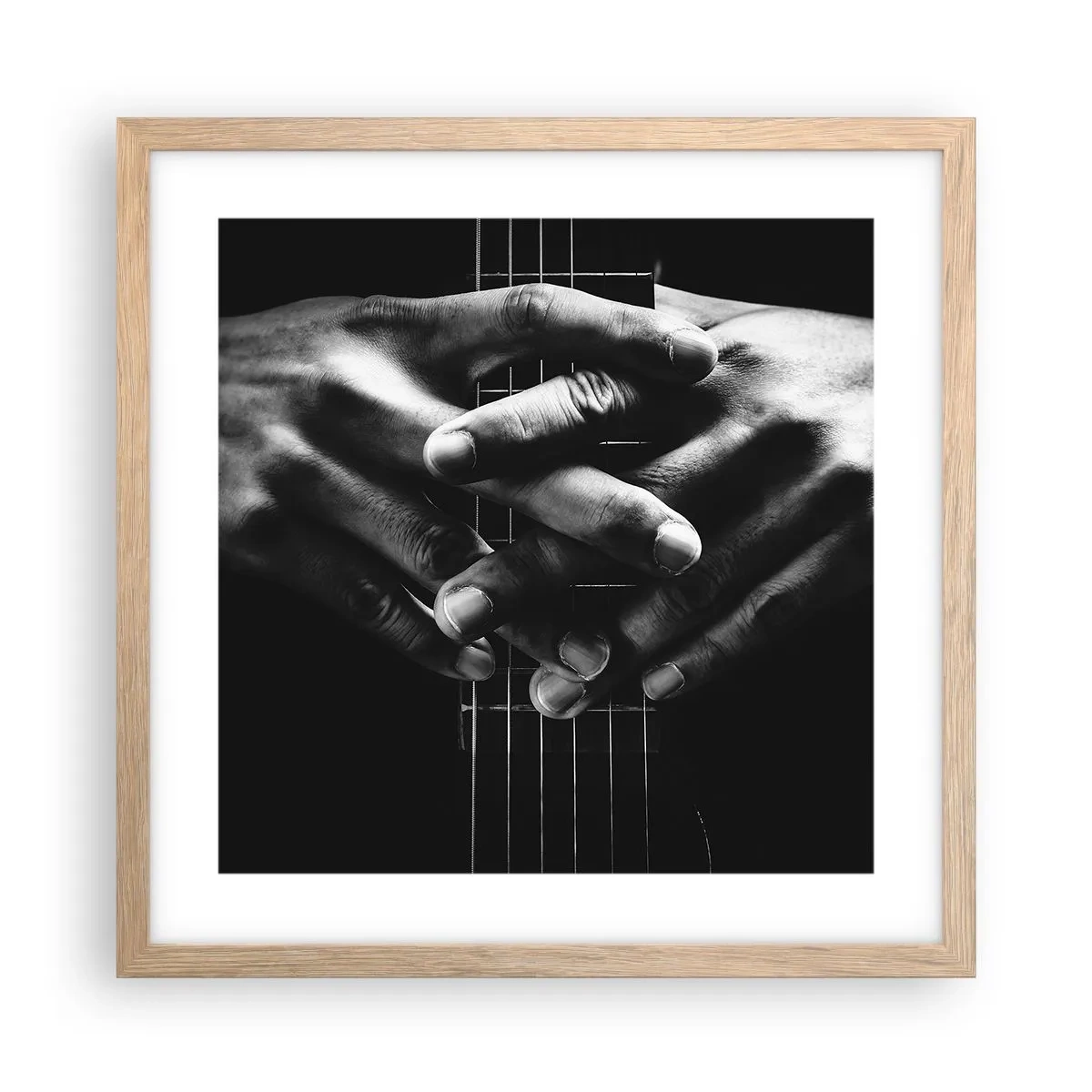 Poster in einem Rahmen aus heller Eiche - Gebet des Künstlers - 40x40 cm