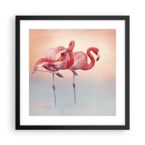 Poster in einem schwarzem Rahmen - Die Farbe der untergehenden Sonne - 40x40 cm