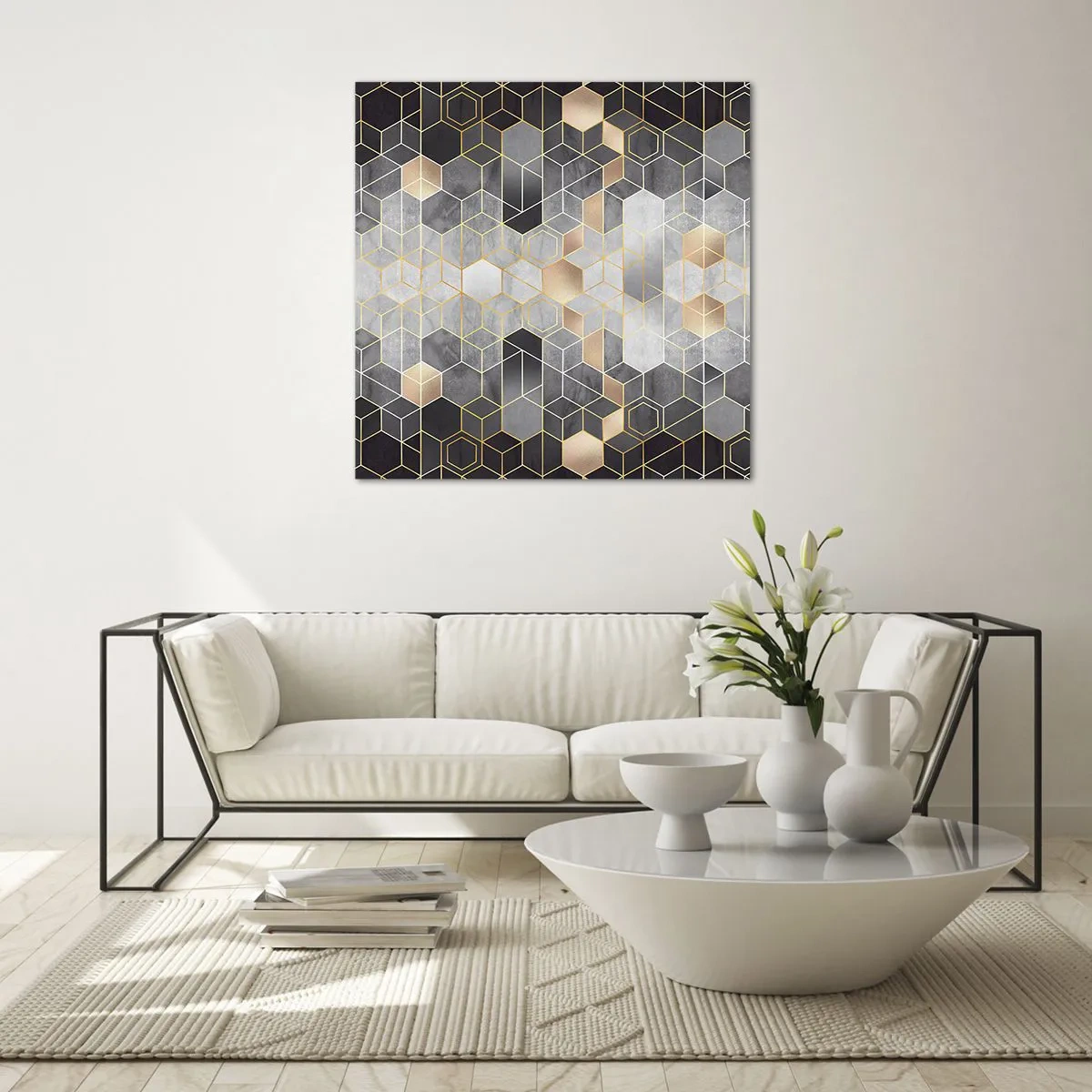 Glasbild - Bild auf glas - Diamant-Komposition - 60x60 cm