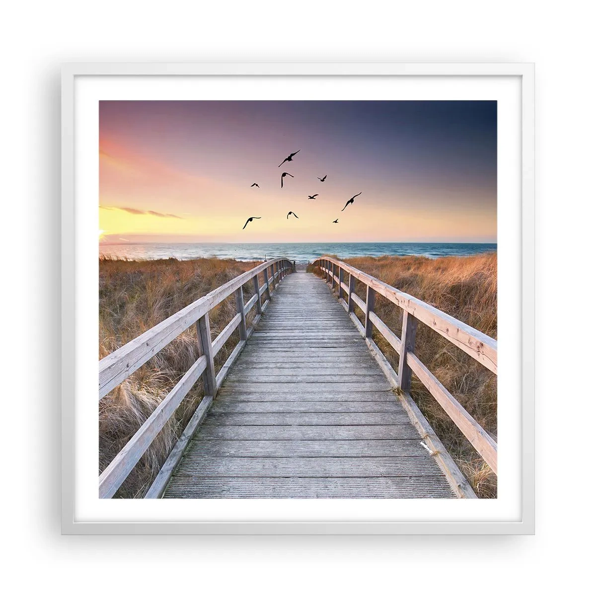 Poster in einem weißen Rahmen - Der Raum für Auffliegen - 60x60 cm