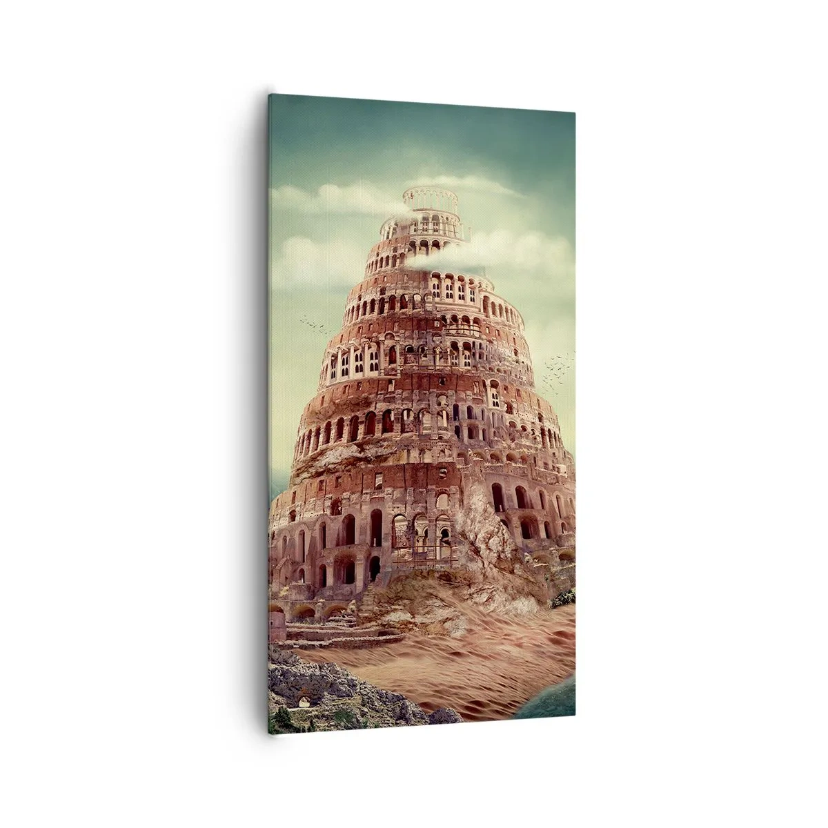 Bild auf Leinwand - Leinwandbild - Turm von Babylon - 65x120 cm