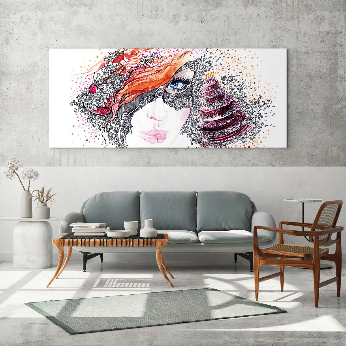 Glasbild - Bild auf glas - Bei ihr ist jeden Tag Feiertag - 100x40 cm