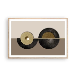 Poster in einem Rahmen aus heller Eiche - Variationen rund um den Kreis - 91x61 cm