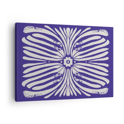Bild auf Leinwand - Leinwandbild - Ethno-Muster in Lila- und Weißtönen - 70x50cm - Ethnische Inspirationen - Moderne Wanddekoration für Wohnzimmer und Schlafzimmer ARTTOR
