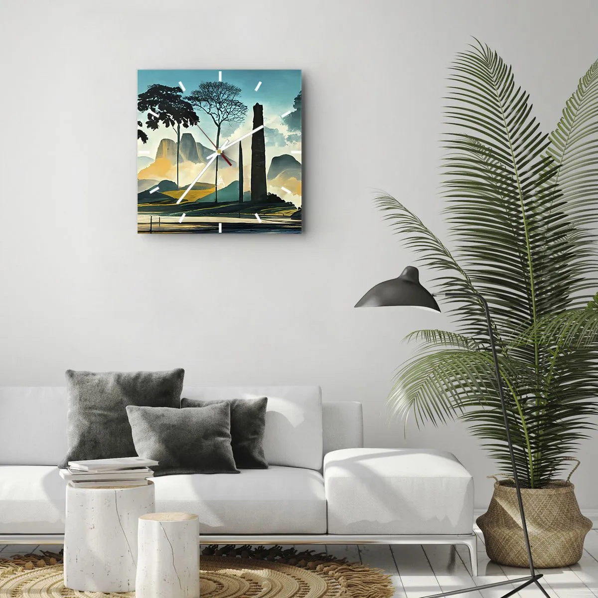 Wanduhr - Glasuhr - Immer höher und höher - 30x30 cm