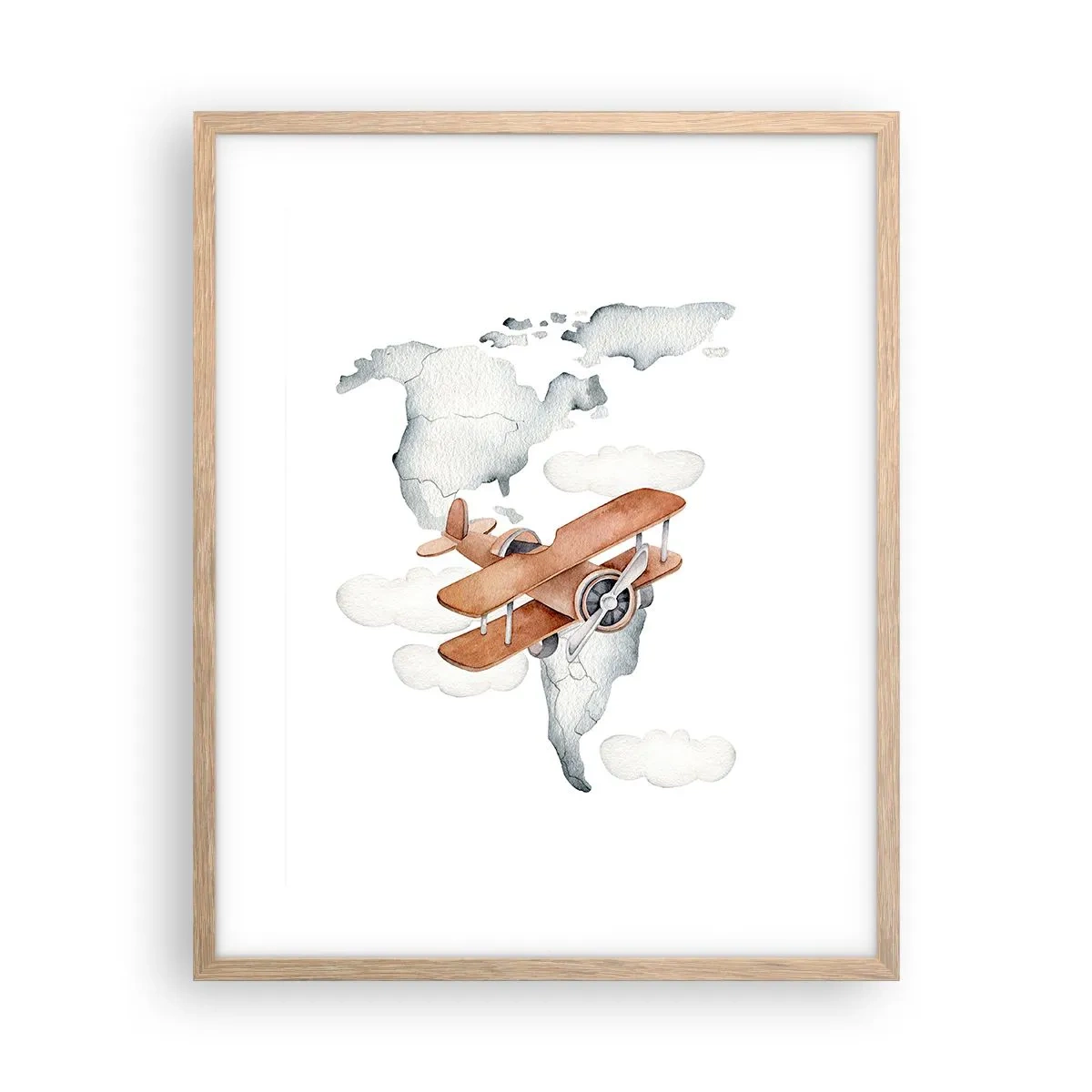 Poster in einem Rahmen aus heller Eiche - Im Pioniergeist - 40x50 cm