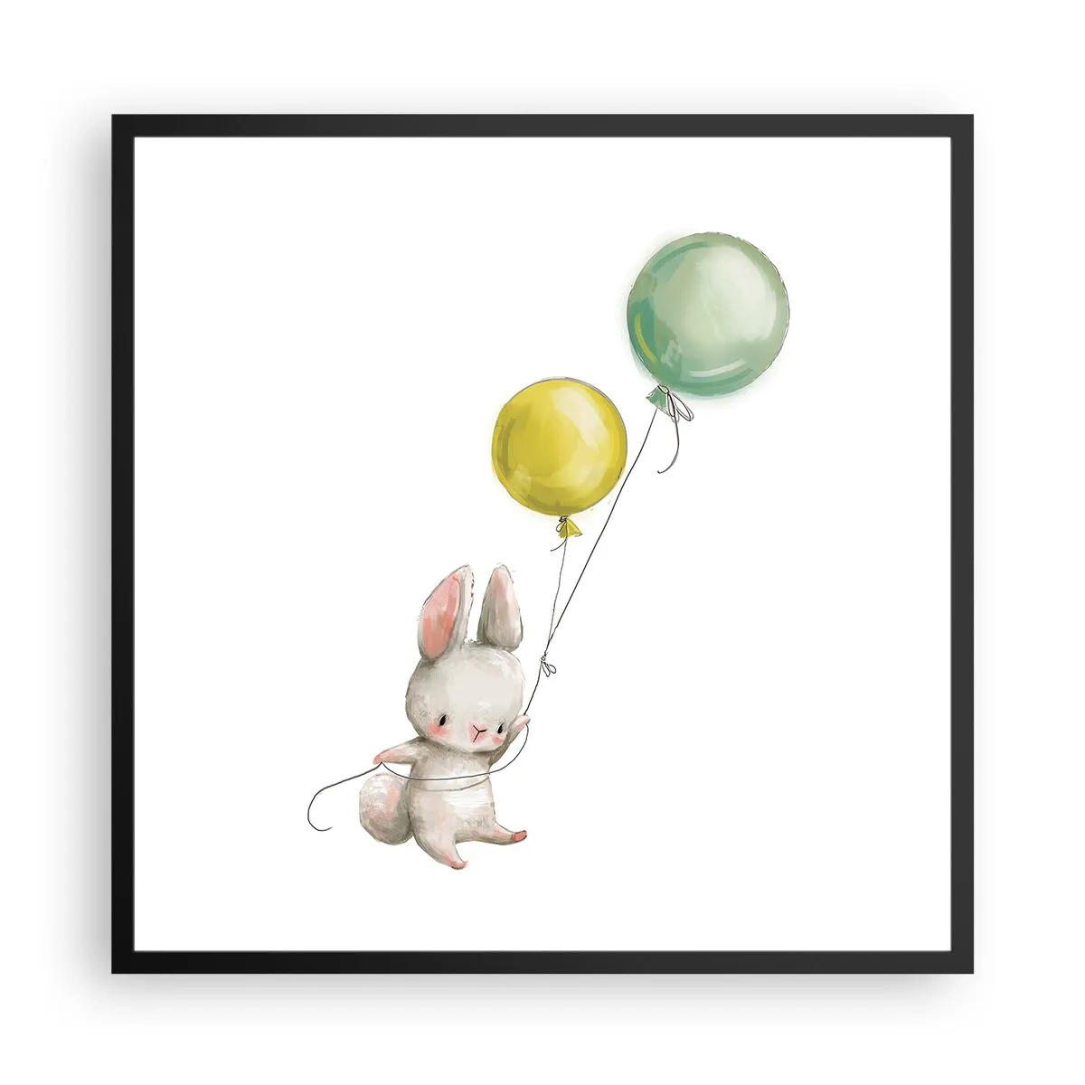 Poster in einem schwarzem Rahmen - Ich werde auch fliegen! - 60x60 cm