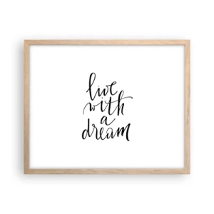 Poster in einem Rahmen aus heller Eiche - Na sicher - 50x40 cm