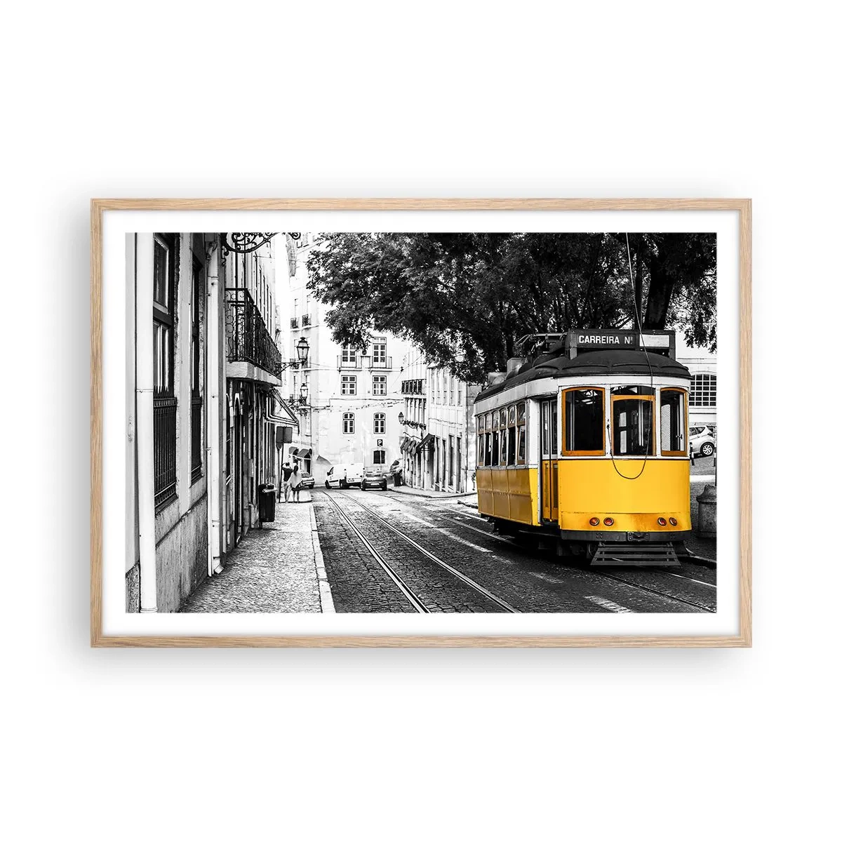 Poster in einem Rahmen aus heller Eiche - Und Fado im Hintergrund - 91x61 cm