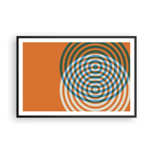 Poster in einem schwarzem Rahmen - Abstrakte kreisförmige Variation - 91x61 cm