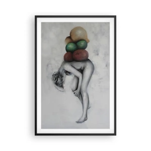 Poster in einem schwarzem Rahmen - Last des Lebens - 61x91 cm