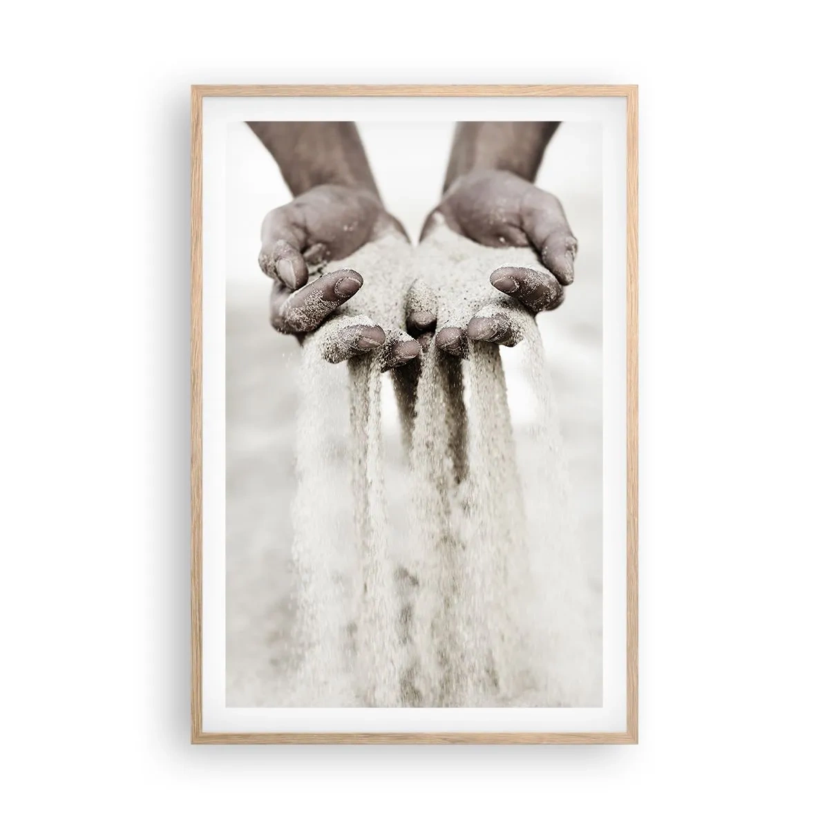 Poster in einem Rahmen aus heller Eiche - Mit diesen Händen… - 61x91 cm