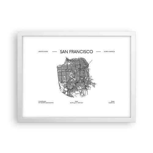 Poster in einem weißen Rahmen - Anatomie von San Francisco - 40x30 cm