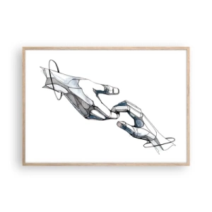 Poster in einem Rahmen aus heller Eiche - Eine gute Geste - 100x70 cm