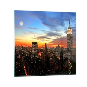 Glasbild - Bild auf glas - Leuchtende amerikanische Nacht - 30x30 cm