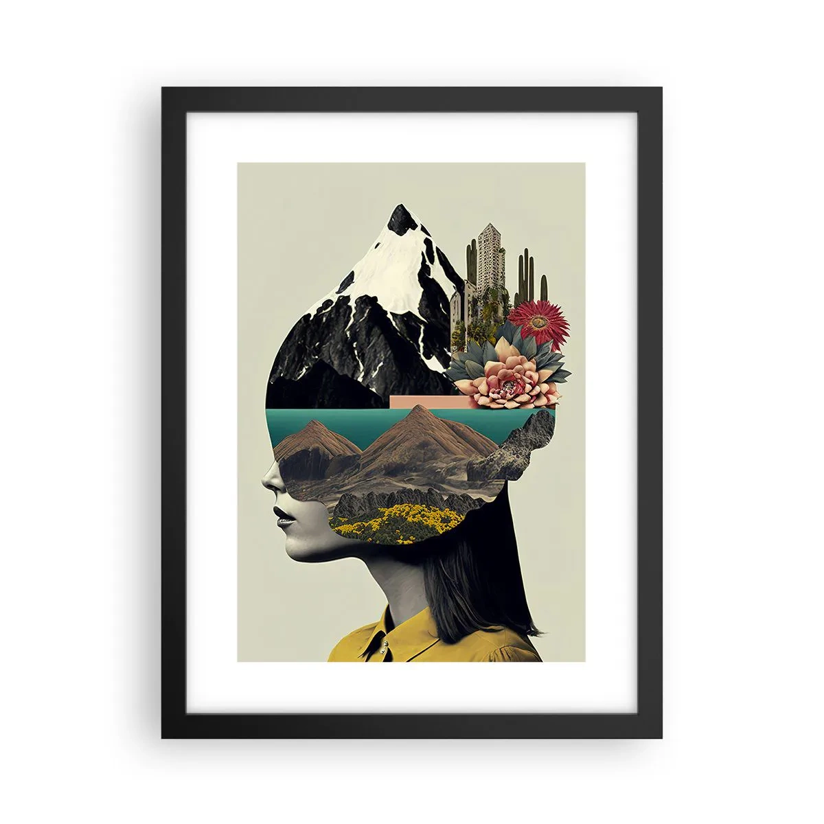Poster in einem schwarzem Rahmen - Frau – bleibt immer ein Geheimnis - 30x40 cm