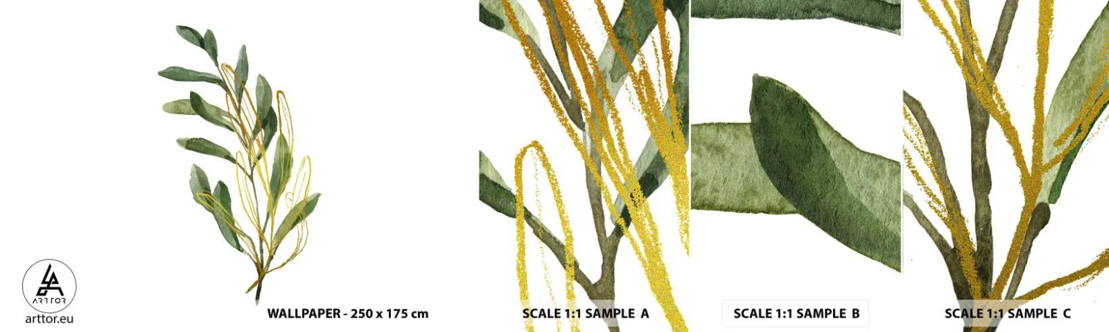 Fototapetenmuster Standard Eco - Alles was gut ist - Blätter, Olive, Anlage - 100x30 cm