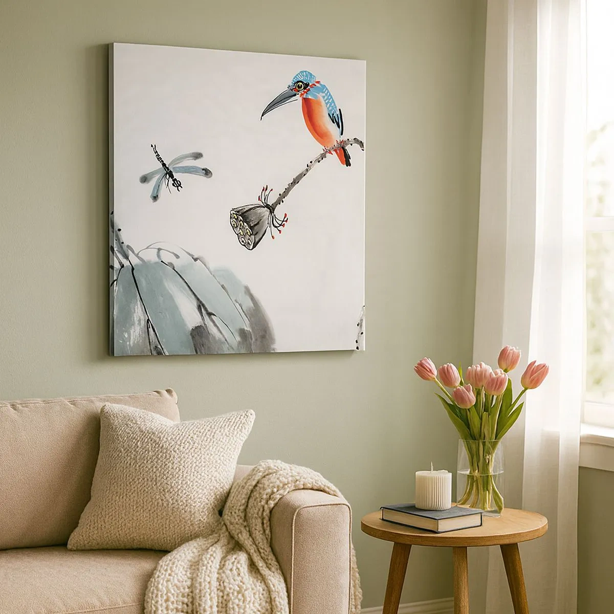 Bild auf Leinwand - Leinwandbild - Das Leben der Wiese - 30x30 cm