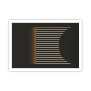 Poster - Geometrisches Muster mit Streifen auf dunklem Hintergrund - 100x70cm - Die Dunkelheit erkunden - Moderne Wanddekoration für Wohnzimmer und Schlafzimmer ARTTOR