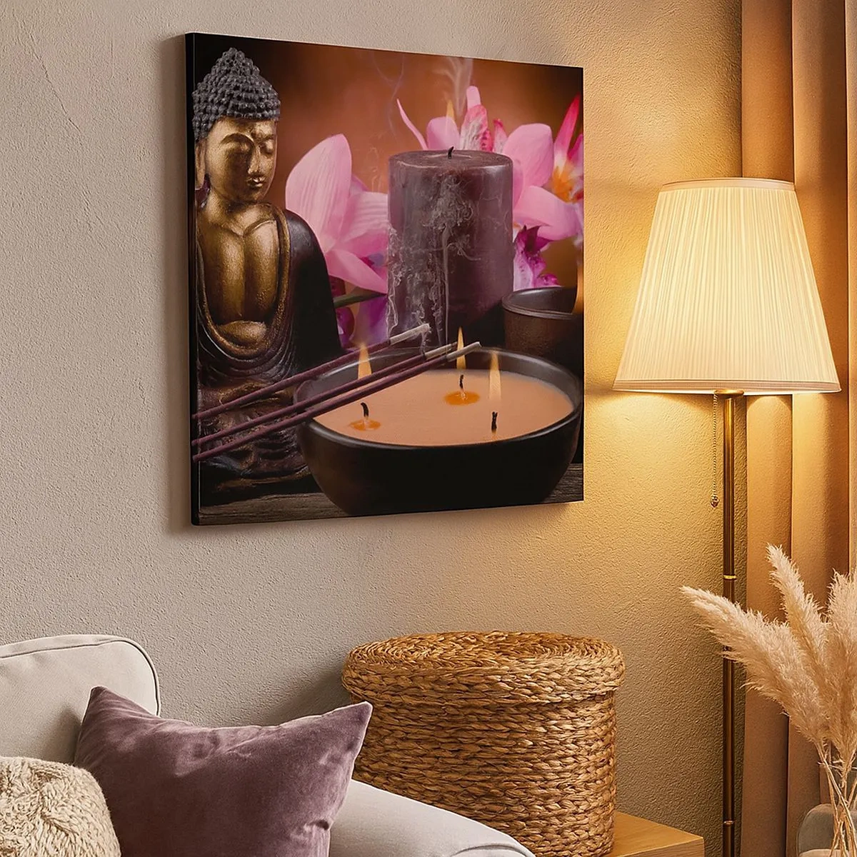 Bild auf Leinwand - Leinwandbild - Den Geist frei machen, den Körper beruhigen - 30x30 cm