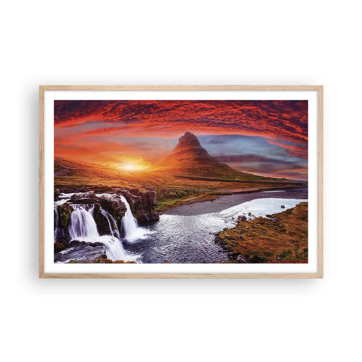 Poster in einem Rahmen aus heller Eiche - Ein Blick auf Mittelerde - 91x61 cm