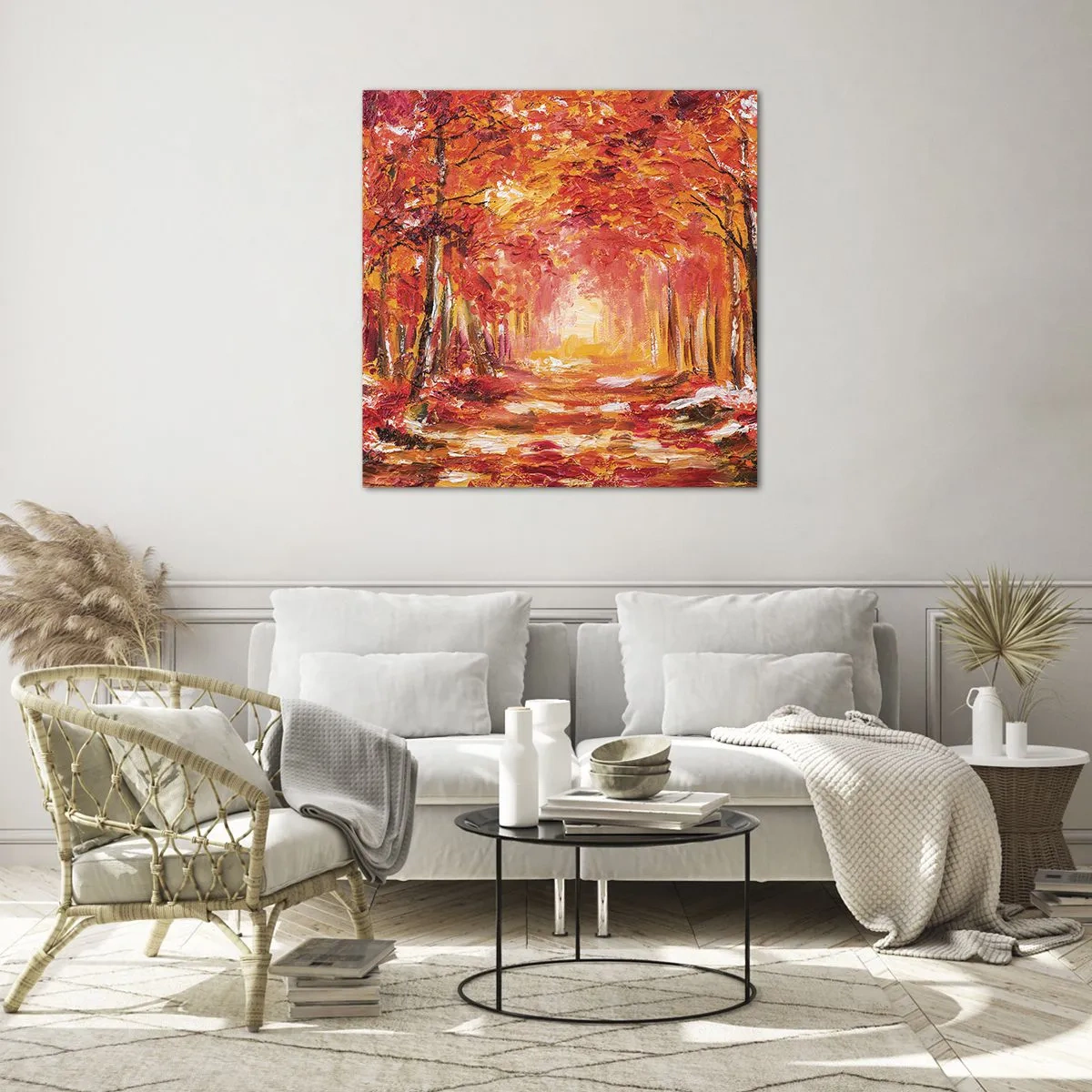 Glasbild - Bild auf glas - Kupferwald - 60x60 cm