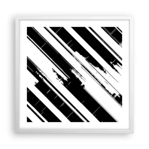 Poster in einem weißen Rahmen - Eine intensive und dynamische Komposition - 50x50 cm