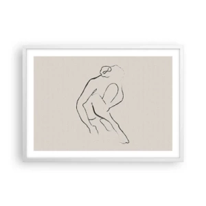 Poster in einem weißen Rahmen - Intime Skizze - 70x50 cm